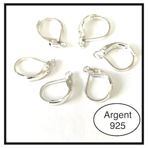 X10pcs, X 25pcs or X50pcs earring hook supports, sleepers, in 925 silver.