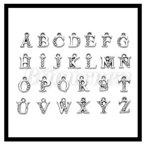 Lots lettres alphabet A,B,C,D,.pendentifs initiales , perles, charms, breloques..... image 1