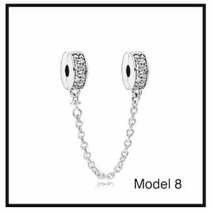 perles charms breloque chaîne de sécurité avec fermoir pour collier et bracelet style européen afbeelding 8