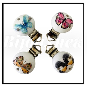 pacifier clip, pacifier clip, wooden and stainless steel clip / clamp