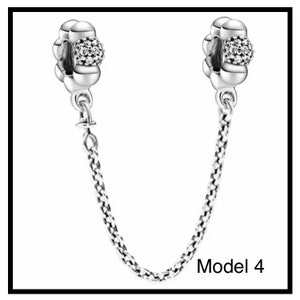 perles charms breloque chaîne de sécurité avec fermoir pour collier et bracelet style européen afbeelding 4