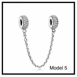 charm beads safety chain charm with clasp for necklace and bracelet European style image 5