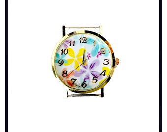 Lotus floral watch dials with rhinestones for manufacturing, jewelry creations, ...