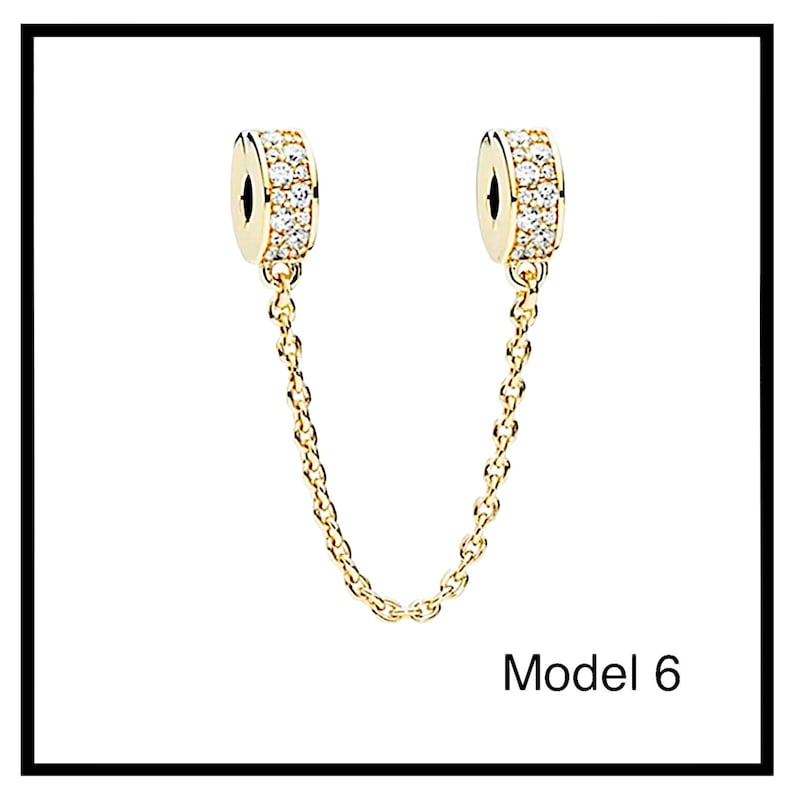 perles charms breloque chaîne de sécurité avec fermoir pour collier et bracelet style européen afbeelding 6