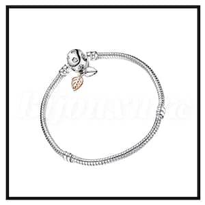 Pandora style snake bracelet in silver plated.