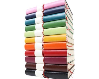 Leather Journal/Sketchbook - Artway Indigo Doodle -  Colourful Leather Sketchbook, Journal, Travel Sketchbook - Recycled Cartridge Paper