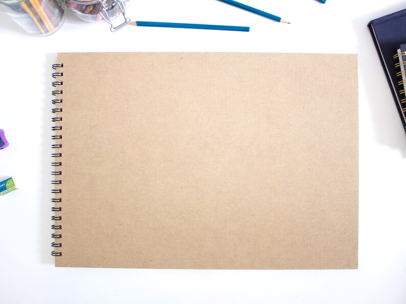 Artway Enviro - Bloc encuadernado con gusanillo - Papel cartridge 100% reciclado - Tapas de