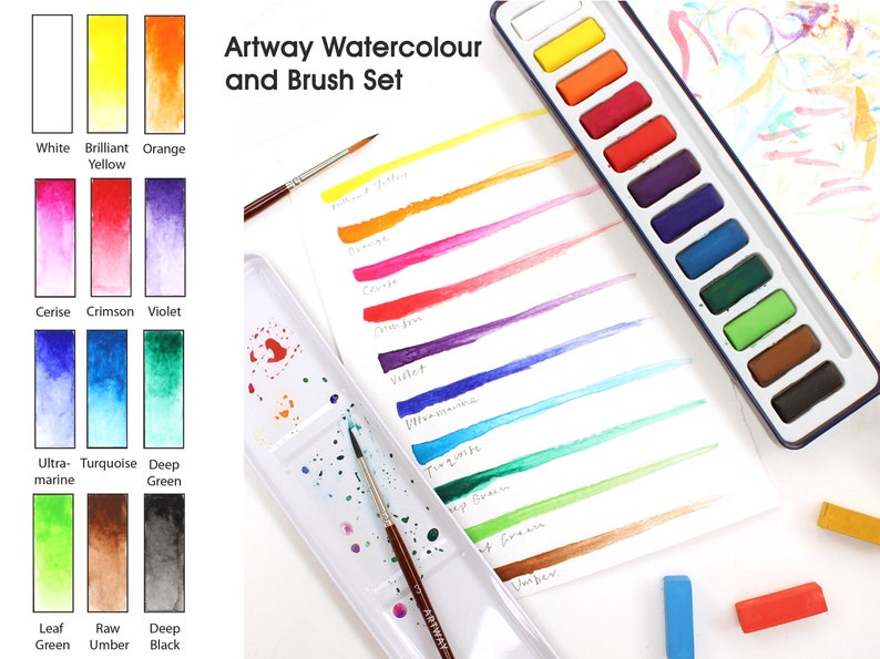 Artway Starter Art Kit 10 Items Including Pencils, Brushes, Pastels, Paints and More Ideal for Kids, School GCSE's image 2