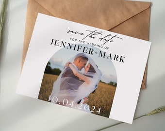 Minimalist Save the Date Template, Photo Save the Date Invite, Simple Save the Date, Boho Save the Date Cards, Editable Wedding Template