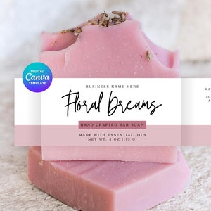 Editable Soap Label Template, Custom Wrap Handmade Soap Label Design, Printable Body Product Label, DIY Soap Labels, Soap Label package, DIY