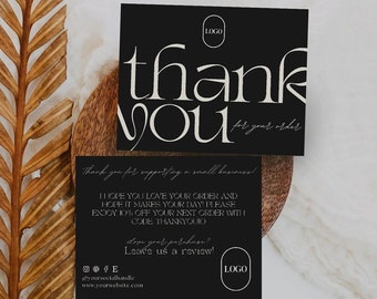 Luxury Classy Small Business Thank You Card Printable Editable Thanks For Your Purchase Card Cute Small Business Package Insert Template