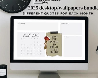 2025 White Theme Organizer Wallpaper High-Quality Customizable 4K Matte Grey Stickers Aesthetic Desktop Wallpapers MacBook Windows Wallpaper