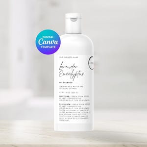 Cosmo Bottle Label Template, Editable Cosmo Bottle Label Template Canva, Printable Shampoo Body Wash Label, Modern 8oz 16oz Bottle Label | A