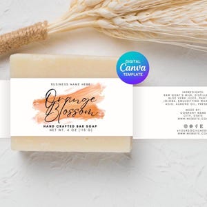 Editable Soap Label Template, Custom Wrap Handmade Soap Label Design, Printable Body Product Label, DIY Soap Labels, Soap Label package | X