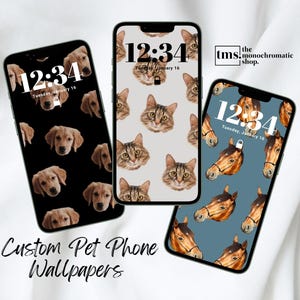 Custom Pet iPhone Wallpaper, Custom Pet Phone Background, Personalization, Digital Download, Gift for Dog owner, Gift for cat owner, pattern