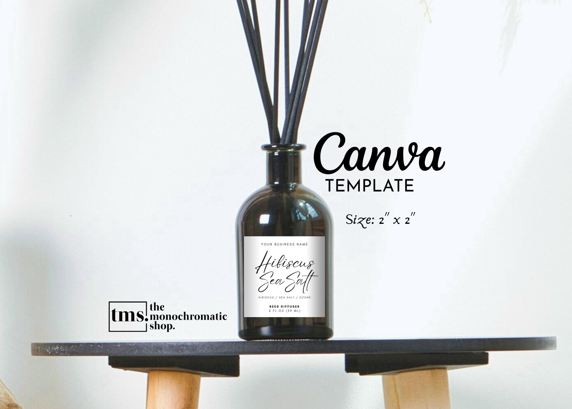 Reed Diffuser Label Template, Editable Product Label Template, DIY ...