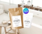 Pouch Label Template, Editable Body Product Label Template, Tea Pouch Labels, Bath Salt Beauty Packaging Label, DIY Coffee Stickers | StyleB