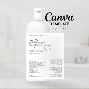 Cosmo Bottle Label Template, Editable Cosmo Bottle Label Template Canva, Printable Shampoo Body Wash Label, Modern 8oz 16oz Bottle Label Ap1