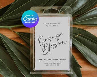 Simple Minimal Wax Melt Label Template, Editable Label DIY Modern Wax Tart Label, Custom Pre-Designed Label Template Instant Download | A
