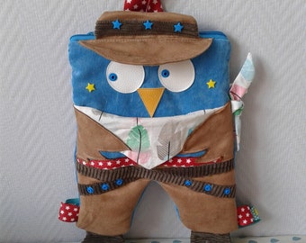 Patron et tutoriel couture de Matt, le cowboy aux longues pattes - sac à dos enfant - hibou