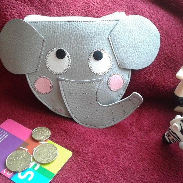 Porte monnaie enfant éléphant en simili cuir