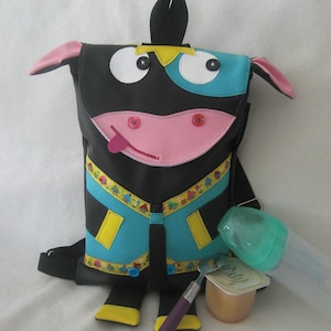 Bag school bag/nursery/preschool snack bag/blanket child bull in black imitation leather