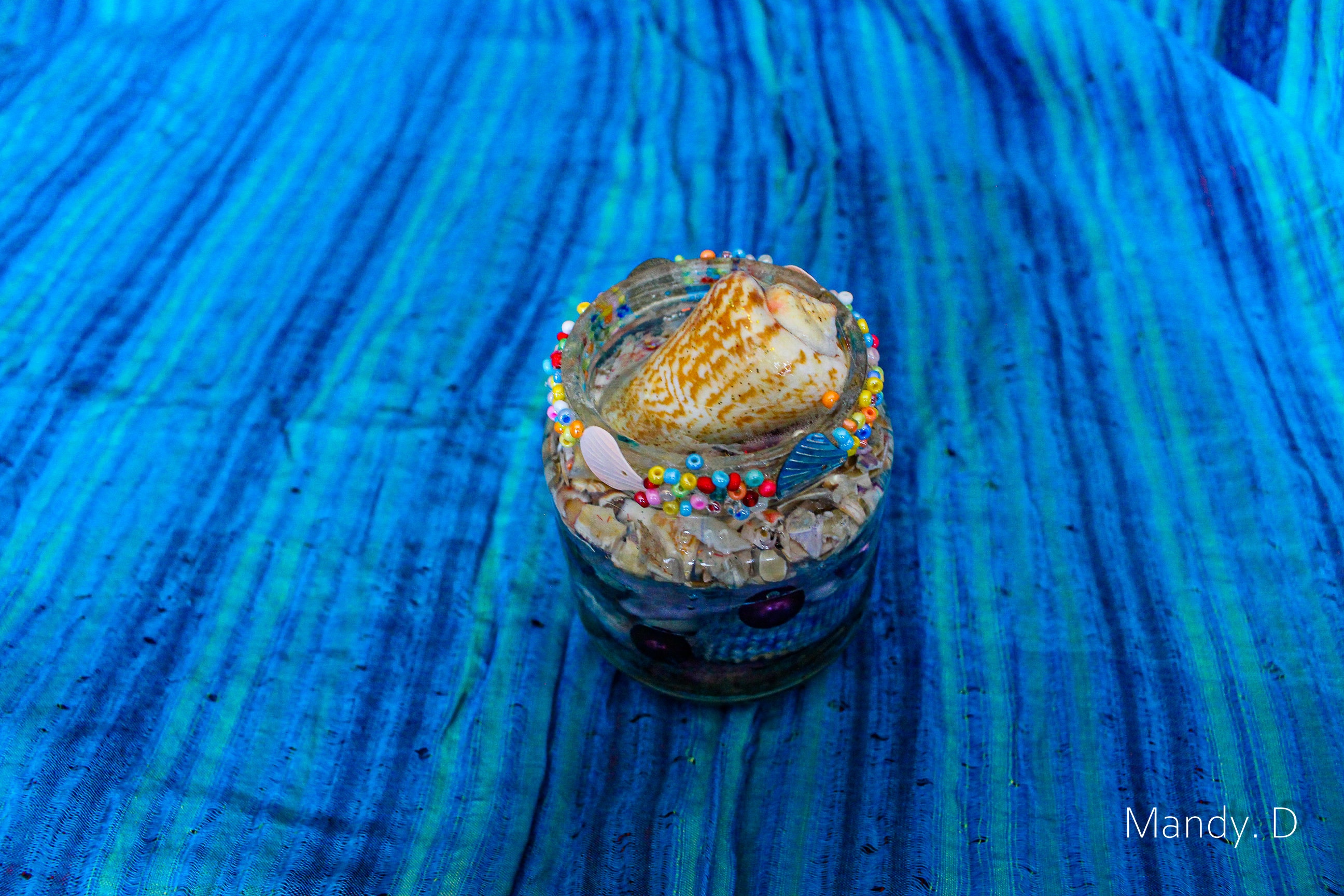 Fiole de La Sirène Ariel avec Coquillage et Minéraux