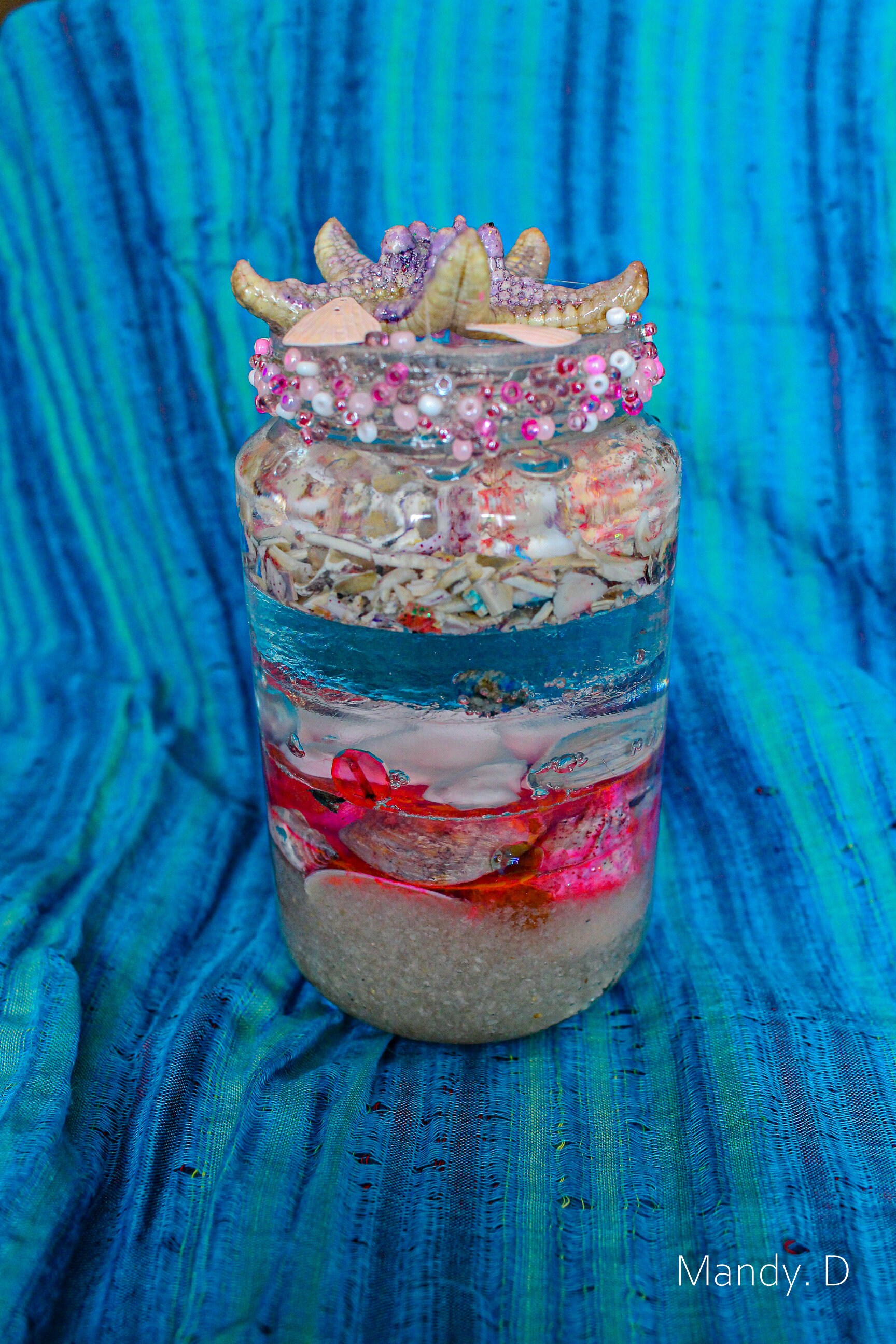 Fiole de La Sirène Aglaophème avec Coquillage et Minéraux