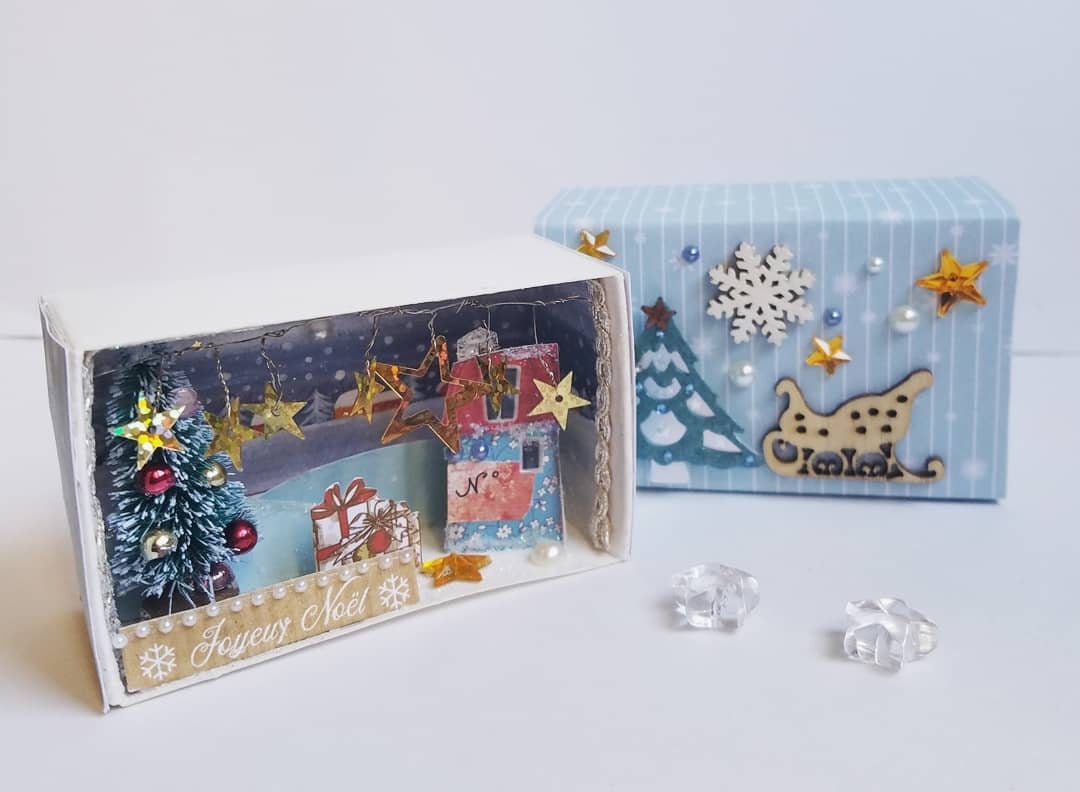 Paysage de Noël Dans Boîte d'allumettes