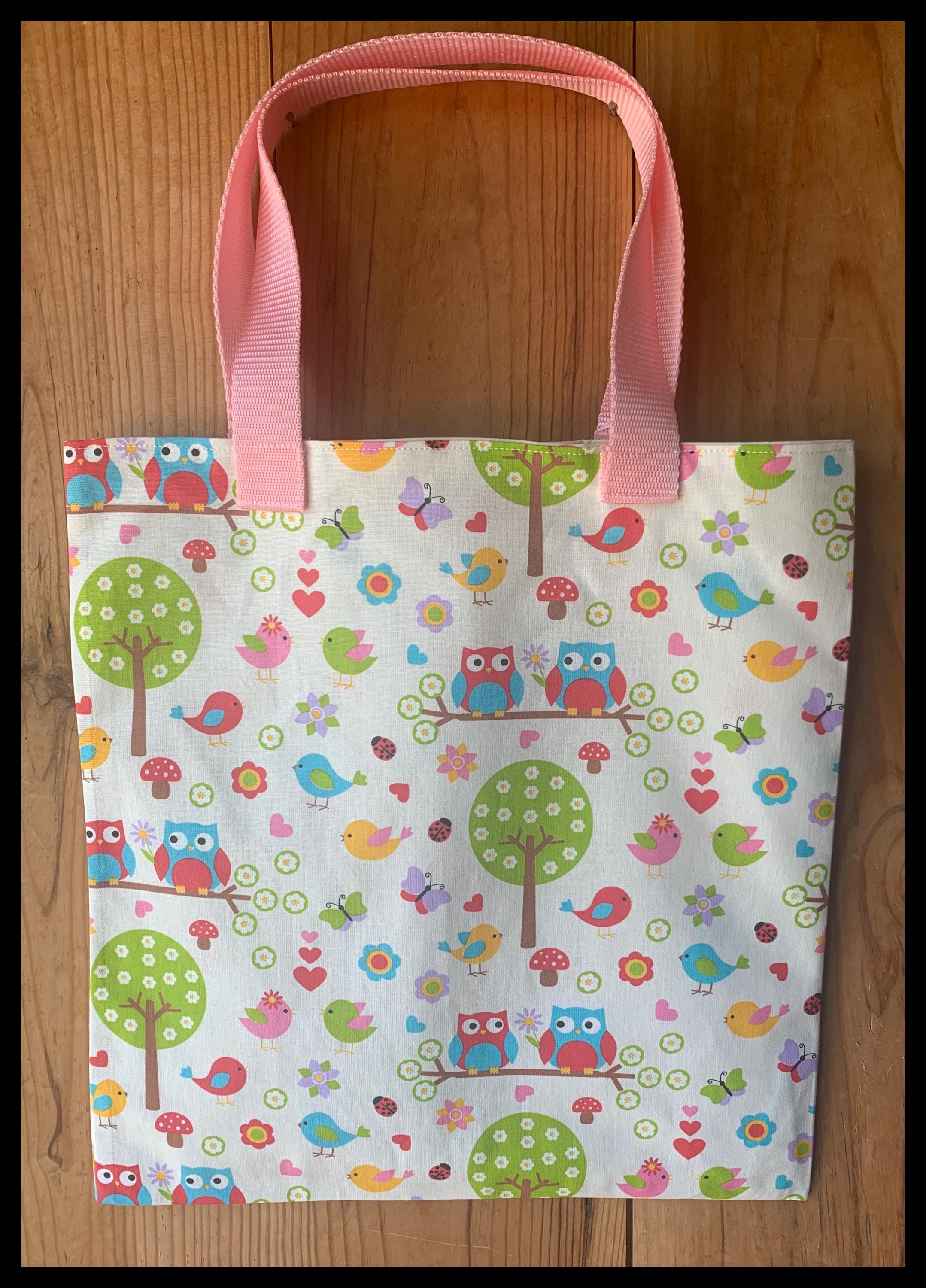 Sac biblioth&egrave;que " Mes hiboux" pour l'&eacute;cole maternelle ou la cr&egrave;c