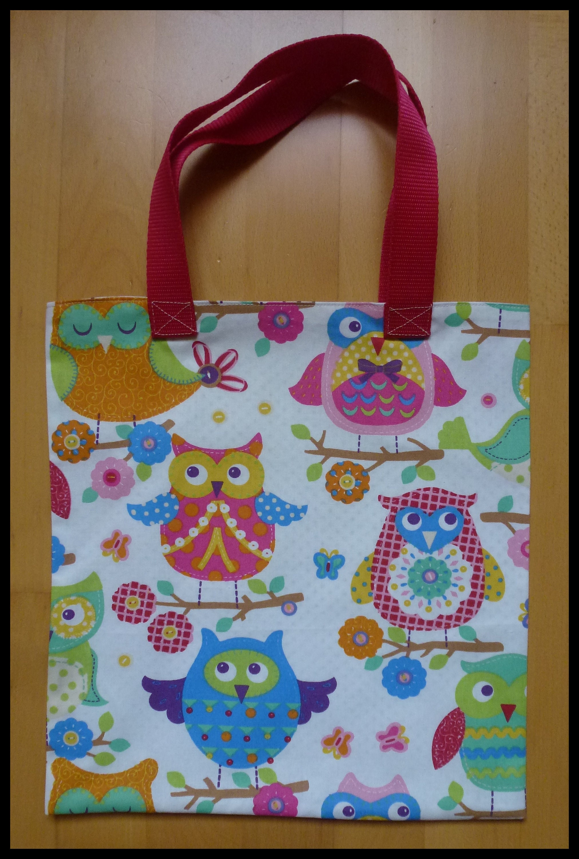 Sac biblioth&egrave;que "Mes Hiboux ",id&eacute;al pour la cr&egrave;che ou l'&eacute;