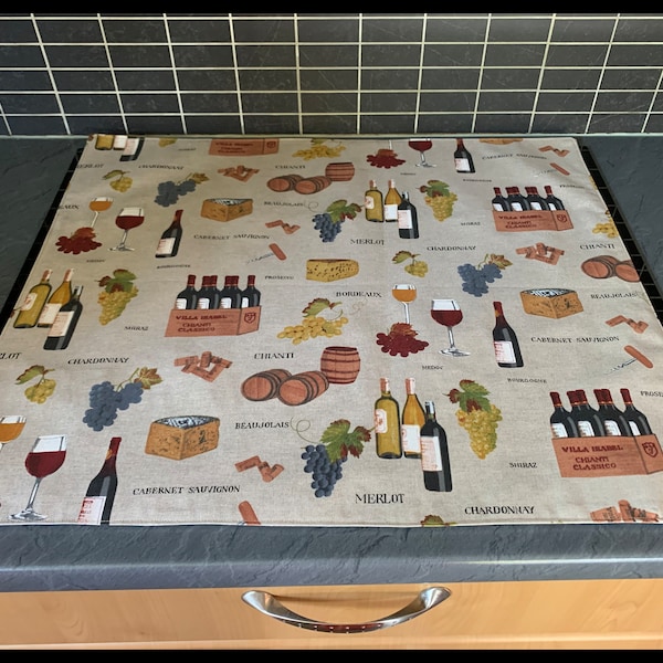 Protège plaque de cuisson en tissu bachette ,vsieline et tissu coton