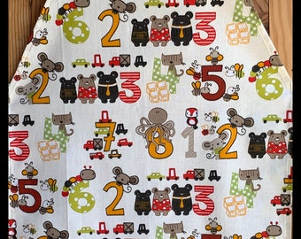 Cooking apron "I Love Numbers" for children from 1 to 6-7 years old