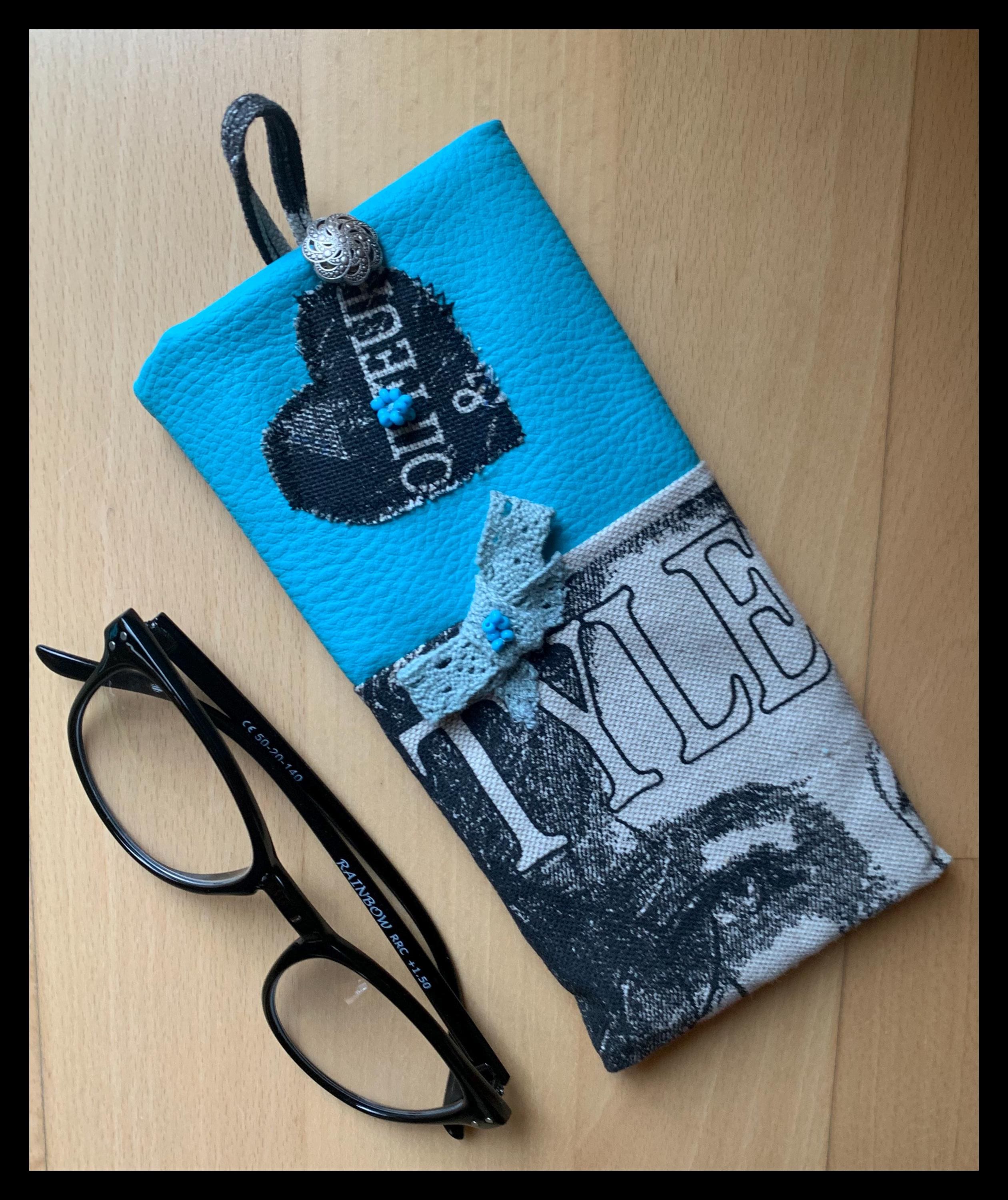 Étui à Lunettes Rembourré En Satin Bleu - Neuf Avec étiquette, Pour Protéger Tes Verres