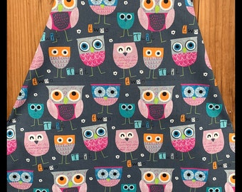 Kitchen apron "Mes Chouettes" for children from 6 to 10 years old