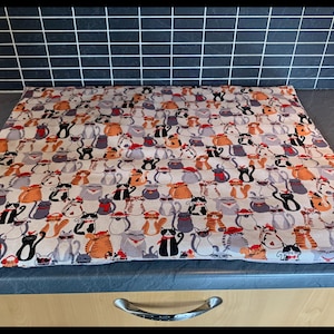 "My Cat Friends" kookplaatbeschermer van zeildoek, katoen en viscose