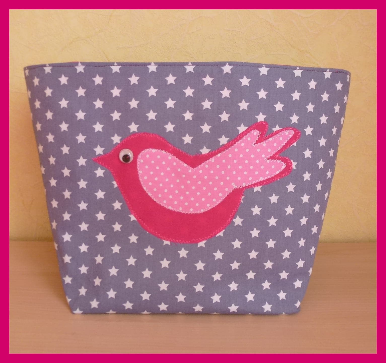 Panier de Rangement Mon Petit Oiseau en Tissu