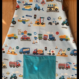 Keukenschort "Mijn boot, mijn vliegtuig" voor kinderen van 6 tot 10 jaar