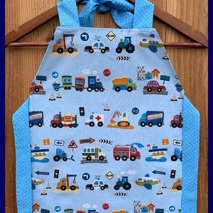 DIY schort "Vliegtuig, Boot...voor kinderen van 1 tot 6-7 jaar