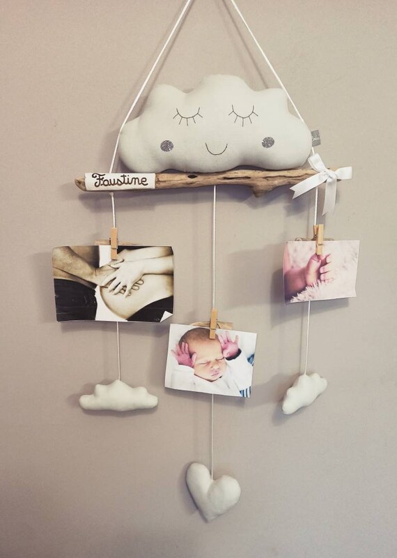 Pele Mele Photos Gris Tres Clair Porte Photos Bebe Enfant En Etsy France