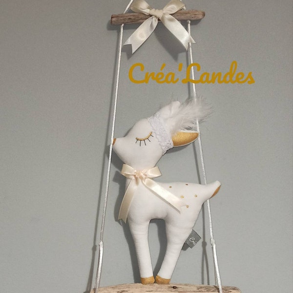 Mobile Wall decoration driftwood decoration deer fawn