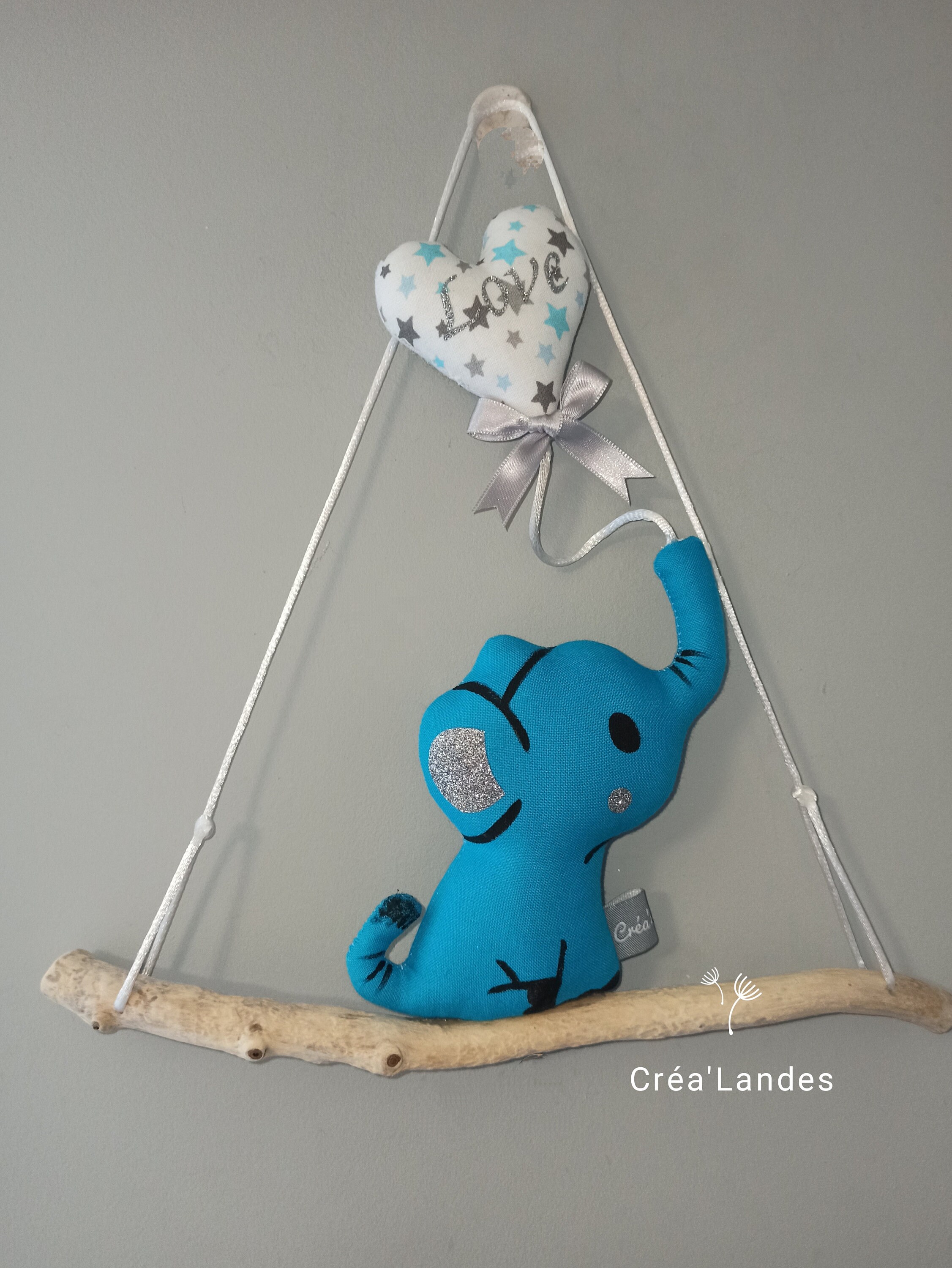 Décoration Murale Bois Flotté Bébé Éléphant Chambre Enfants