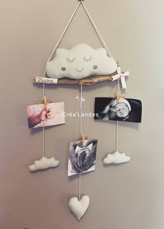 Pele Mele Photos Gris Tres Clair Porte Photos Bebe Enfant En Etsy France