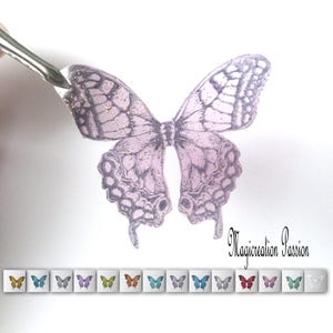 ailes papillons transparents pailletés ou vernis 5.5 cm "Ylona", scrapbooking, carterie, déco florale, figurine fée, Home déco, bijoux