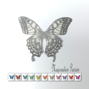 ailes papillons soie 5,5 cm, sur polyphane, collection "Ylona", figurines fées, scrapbooking, carterie, déco florale, bijoux, home déco
