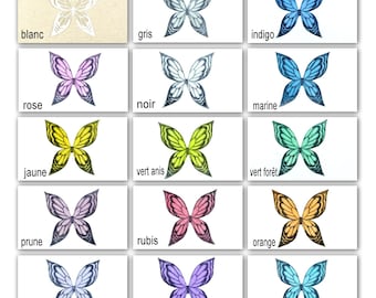 ailes papillon transparentes pailletées ou vernies 3.5 cm "Ysatis" carterie,scrapbooking,déco florale, fée, bébé fimo, home déco,bijoux