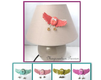 magnet chouette soie, aimant oiseau décoratif + 1 aimant, 8 cm,  Home déco, décoration mur, lampe et abat-jour, plusieurs coloris