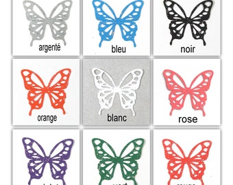 ailes papillon 3.5 cm opaques pailletées "Eve" en polyester fin pour scrapbooking, figurines, bébés fimo, carterie, bijoux, Home déco