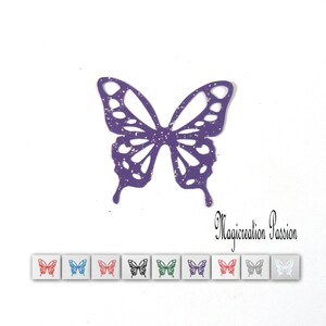 ailes papillon 3.5 cm opaques pailletées "Eve" en polyester fin pour scrapbooking, figurines, bébés fimo, carterie, bijoux, Home déco