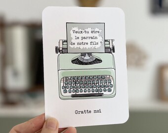 Customizable scratch card / Pregnancy announcement / Wedding announcement / Marriage proposal / Civil partnership / Voucher for / Typewriter
